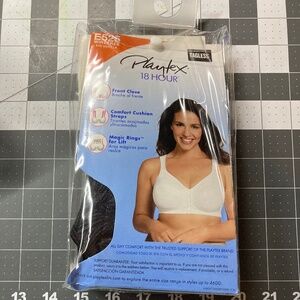 Playtex 18 hour E525 Wireless Bra - 42 B - front close, posture support - Black